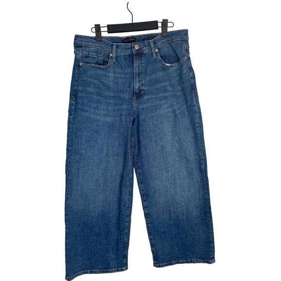 Banana Republic Waist 32 G Crop Premium Denim Jeans Medium Wash - Picture 6 of 13